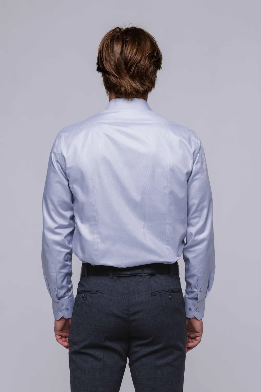 Alain Delon Oxford Extra Slim Fit camicia grigia cotone