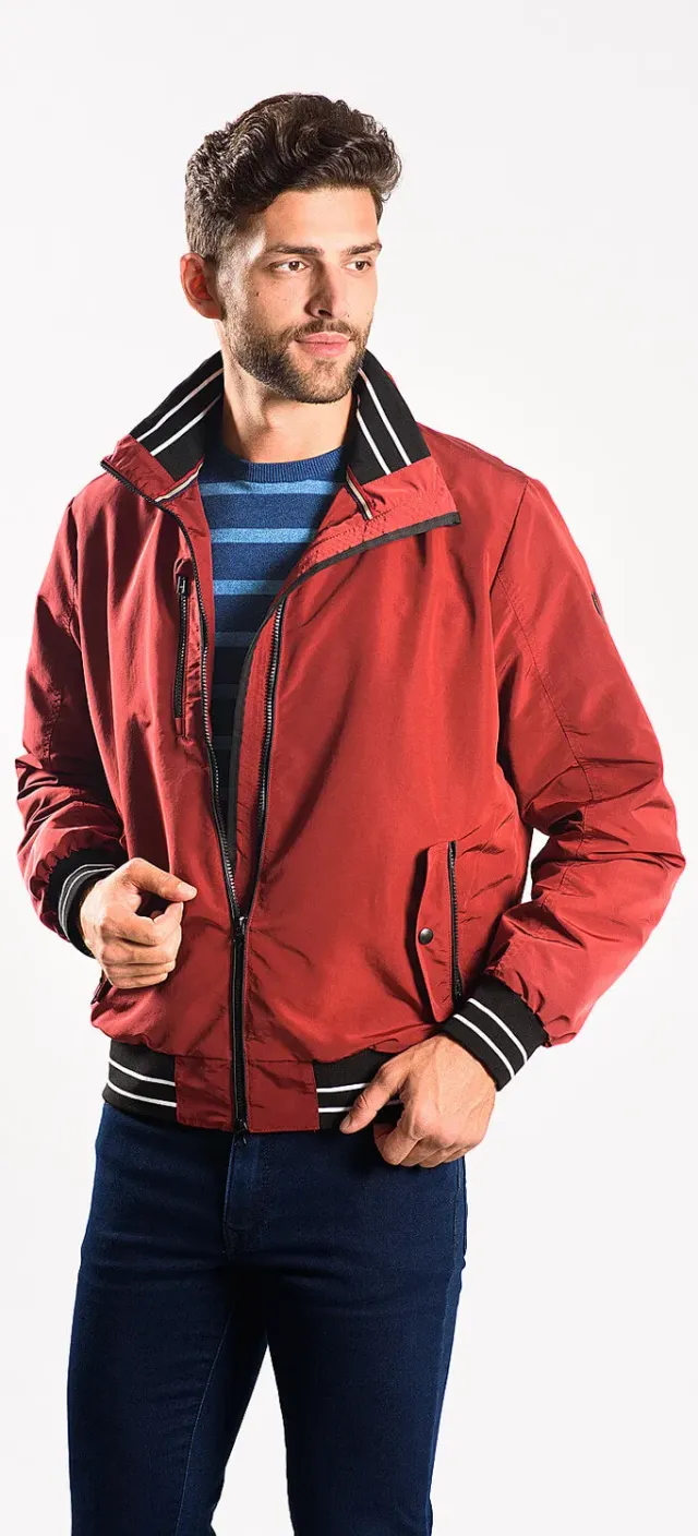 Alain Delon giubbotto rosso uomo slim fit autunnale