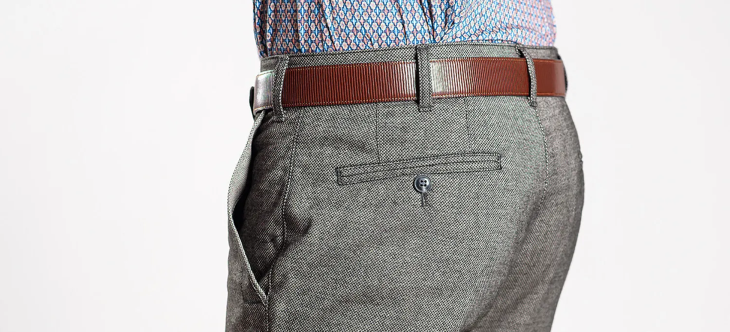 Alain Delon pantalone casual marrone cotone elasticizzato