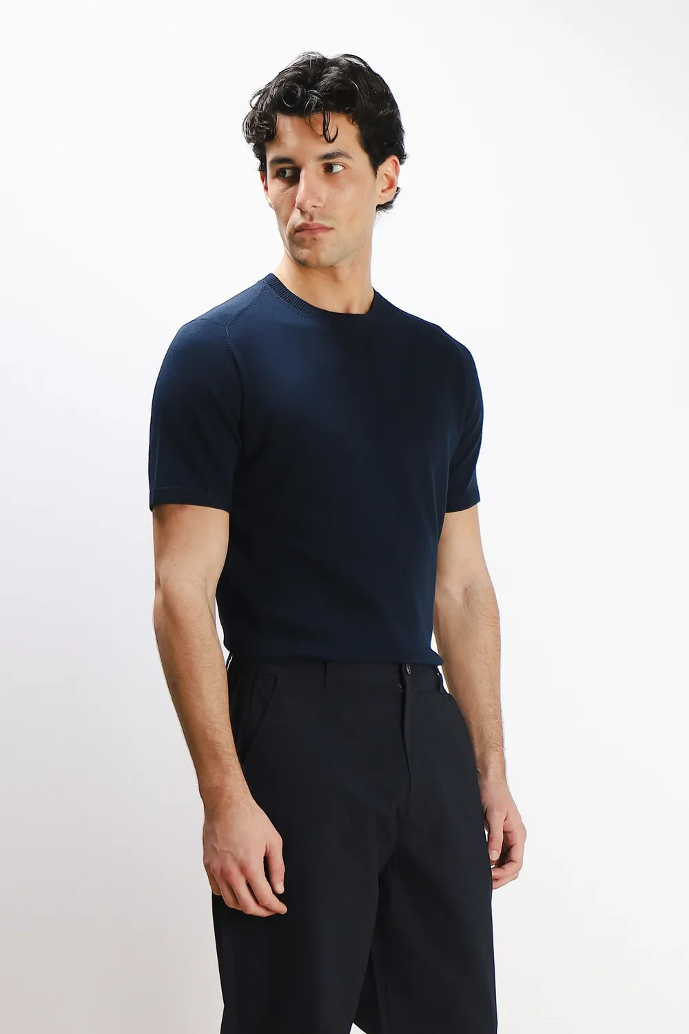 Sonny Bono maglina t-shirt girocollo bleu