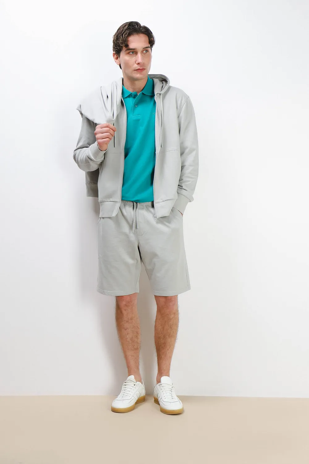 Sonny Bono Basic bermuda felpa grigio ghiaccio cotone