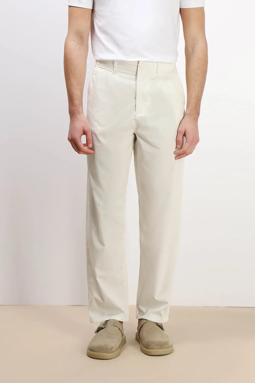 Sonny Bono pantalone chino doppia pence gesso