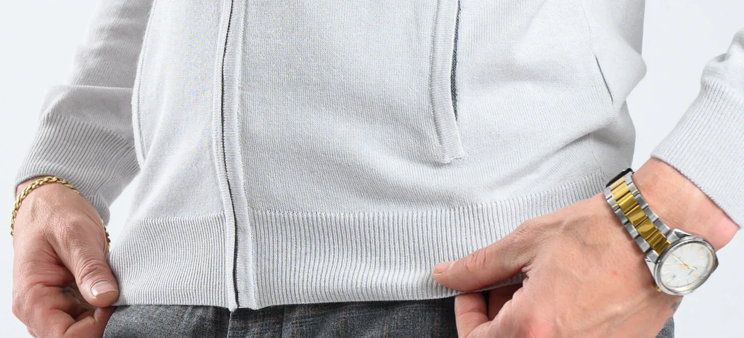 Alain Delon maglione grigio zip collo camicia slim
