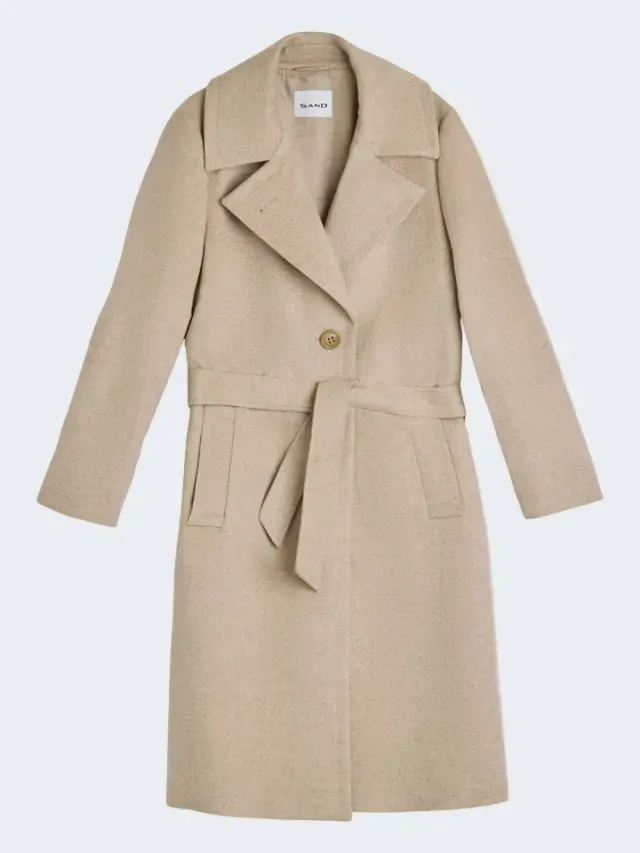 Sand Menswear Clareta Midi cappotto beige cashmere
