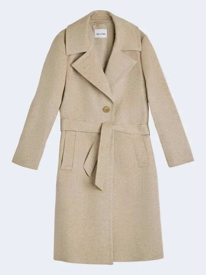 Sand Menswear Clareta Midi cappotto beige cashmere