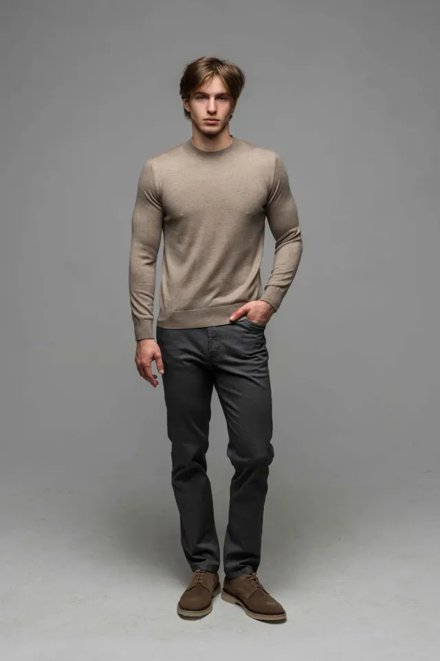Alain Delon dolcevita beige collo alto uomo