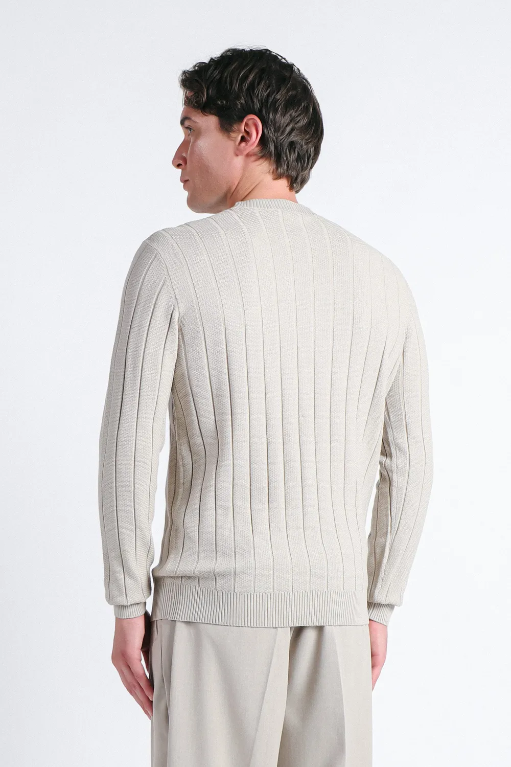 Sonny Bono maglia girocollo lavorata beige chiaro