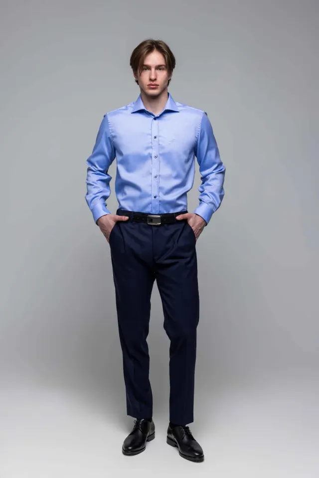 Alain Delon 13448-R-SL camicia uomo business slim