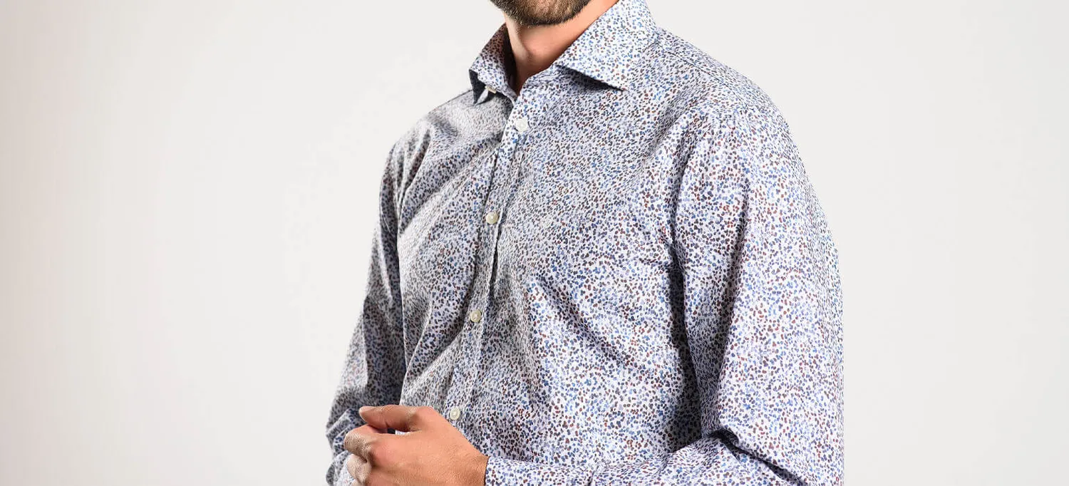 Alain Delon Camicia Fantasia Floreale Extra Slim