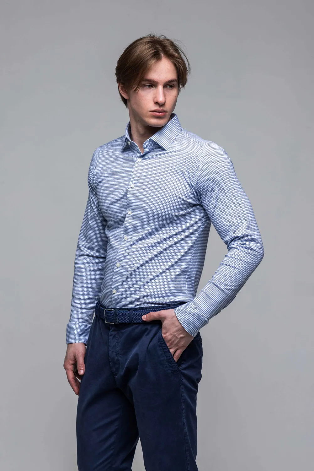 Alain Delon camicia stretch 13451 uomo elasticizzata
