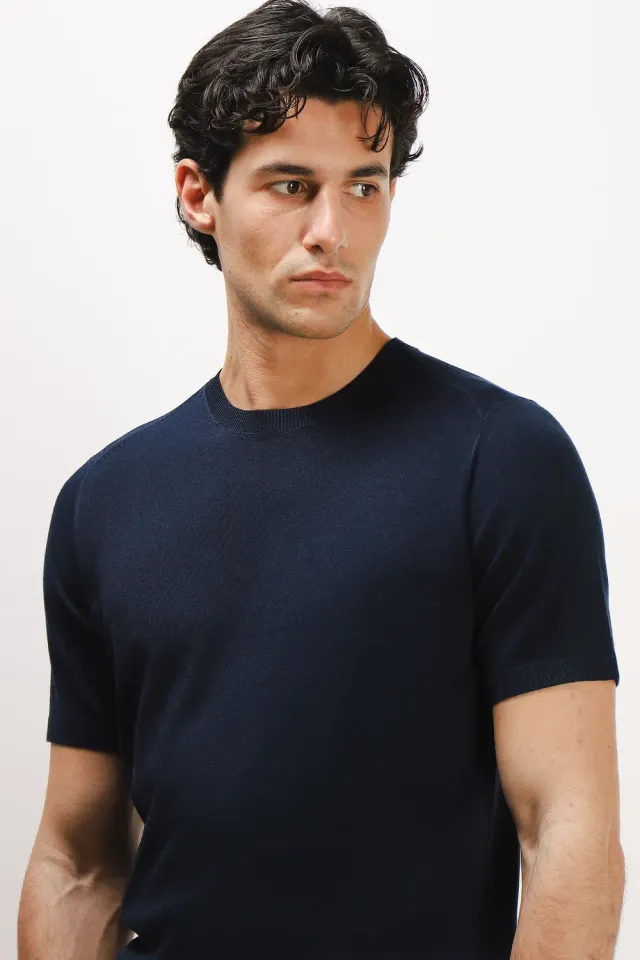 Sonny Bono maglina t-shirt girocollo bleu
