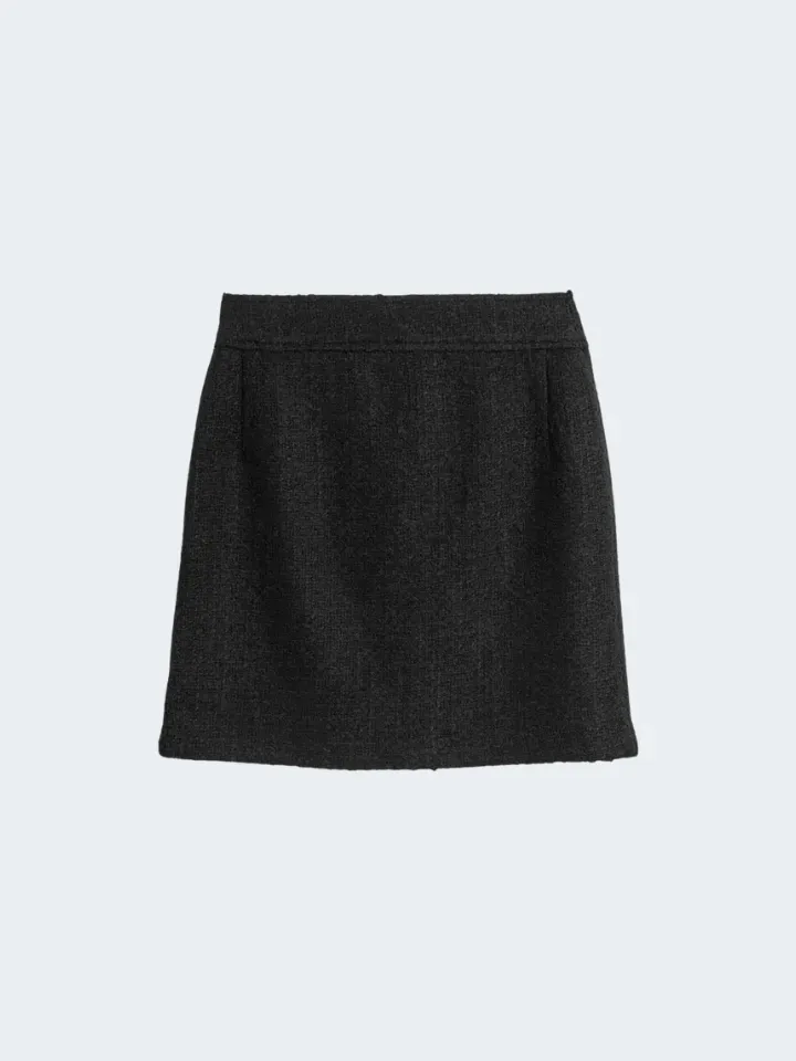 Sand Boucle Light Gonna Nero Ebano