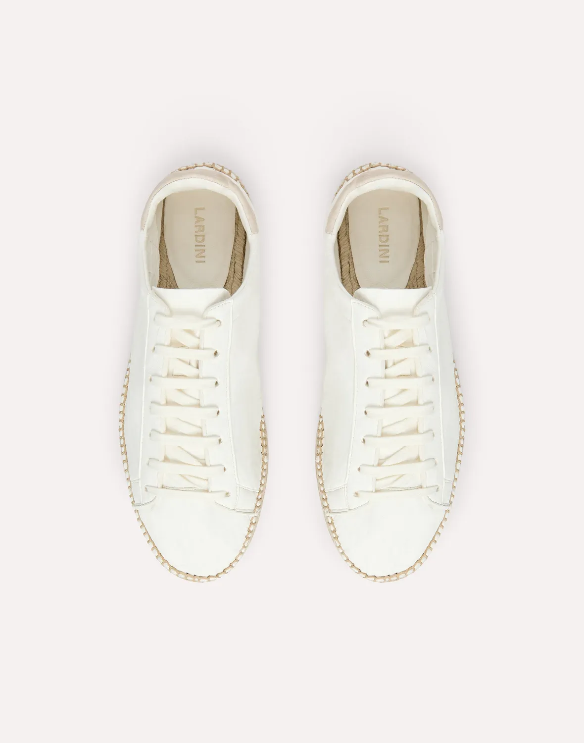 Lardini Espadrillas Stringate Pelle Bianca