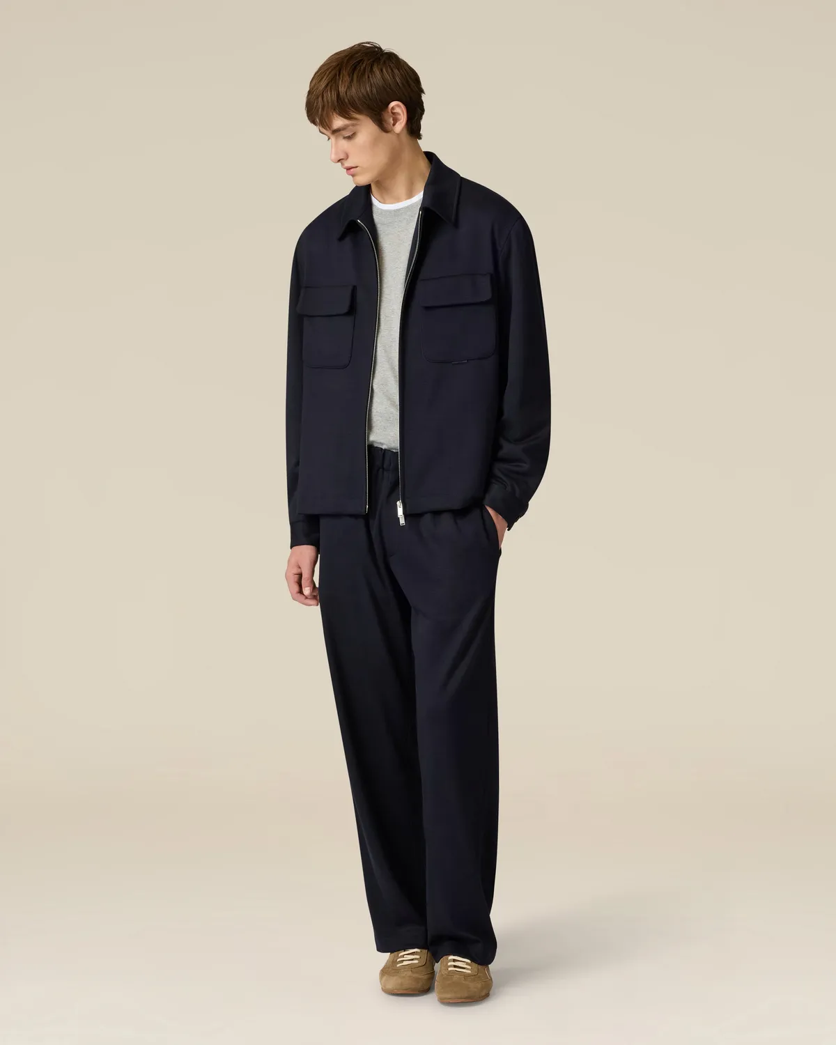 Lardini t-shirt manica lunga grigia jersey cotone