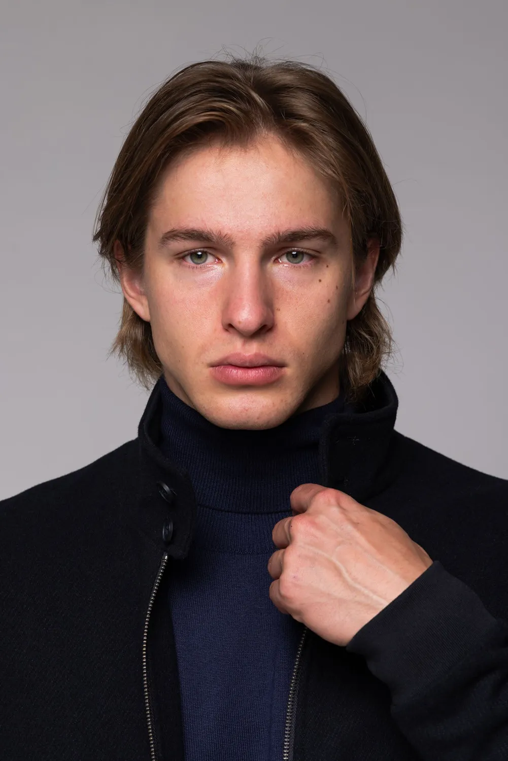 Alain Delon bomber nero lana uomo collo alto offerta