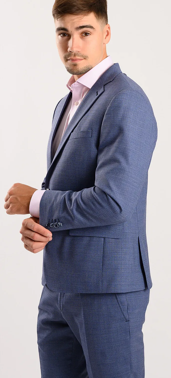 Alain Delon Completo Slim Azzurro Chiaro Elasticizzato