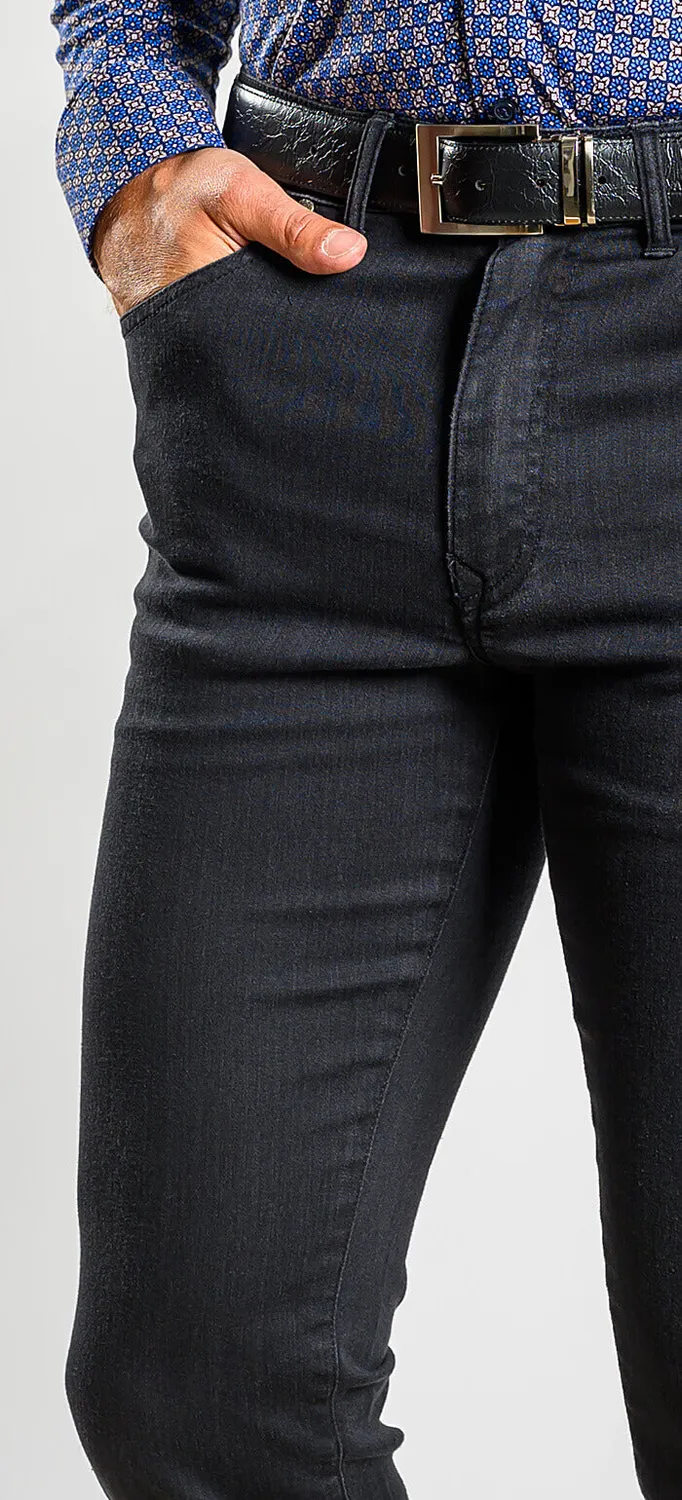 Alain Delon jeans neri Slim Fit elasticizzati
