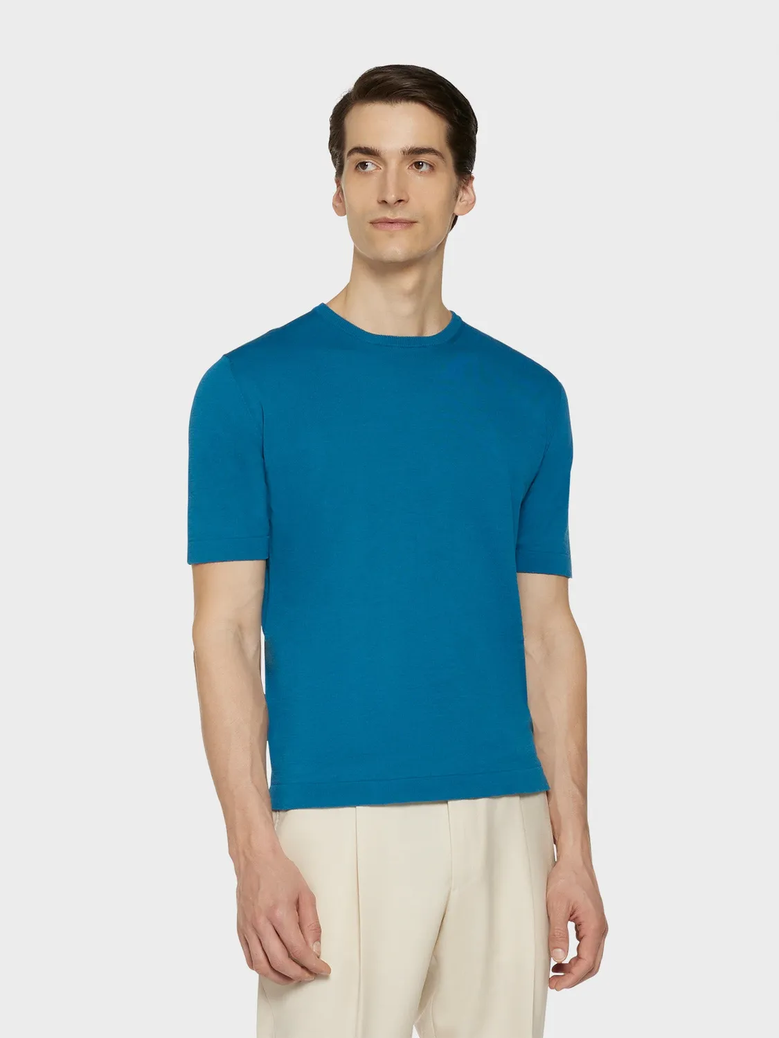 Caruso Butterfly maglia maniche corte cotone blu