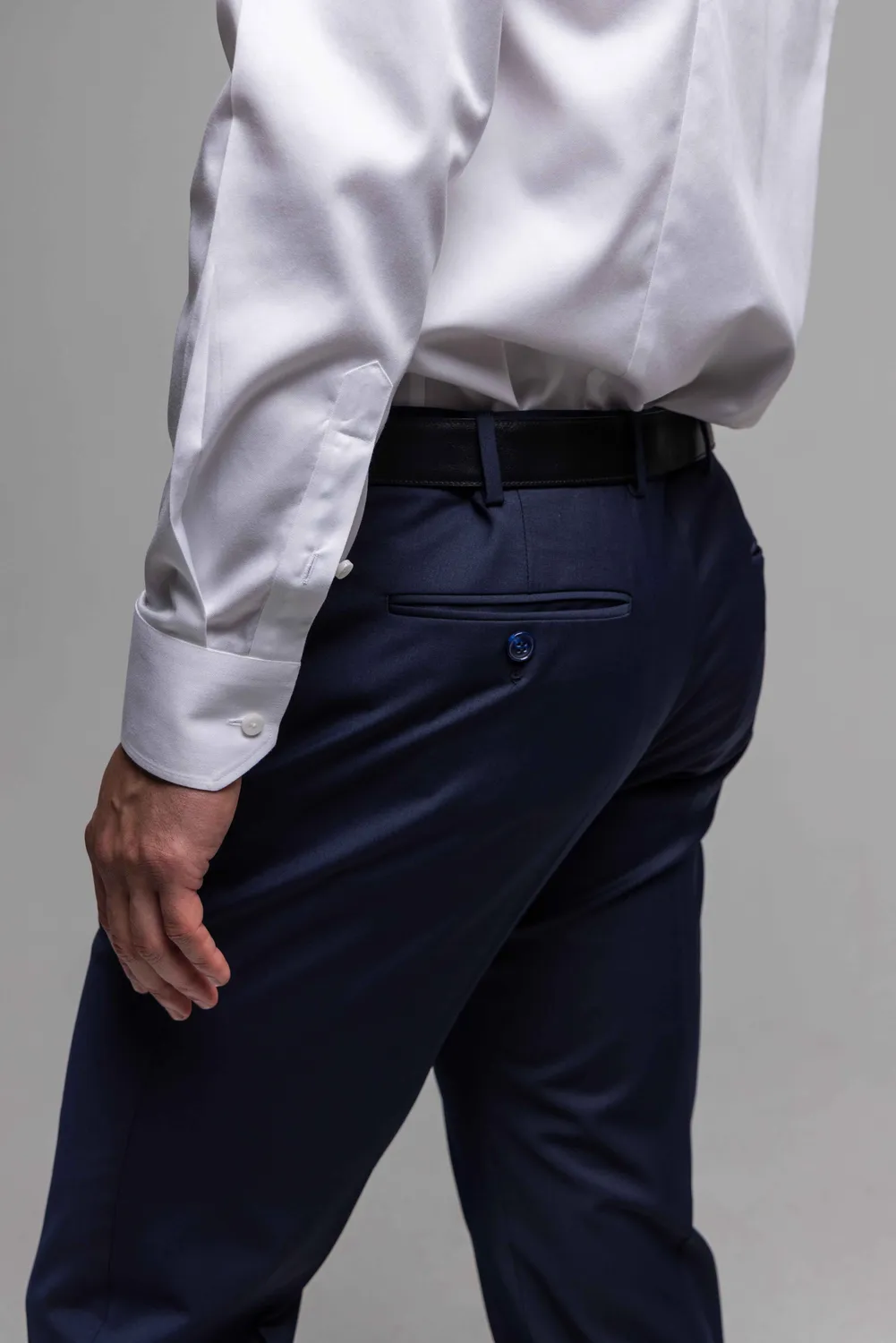 Alain Delon Basic pantaloni abito blu navy slim fit