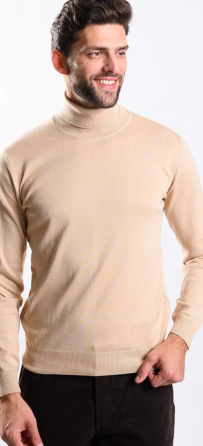 Alain Delon dolcevita uomo cotone beige scuro