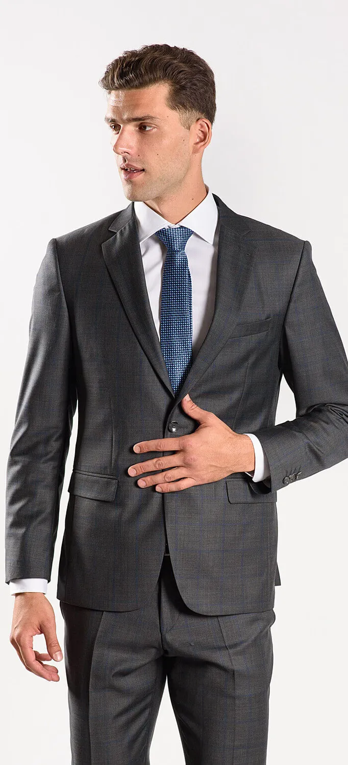 Alain Delon abito grigio lana Super 150s slim fit
