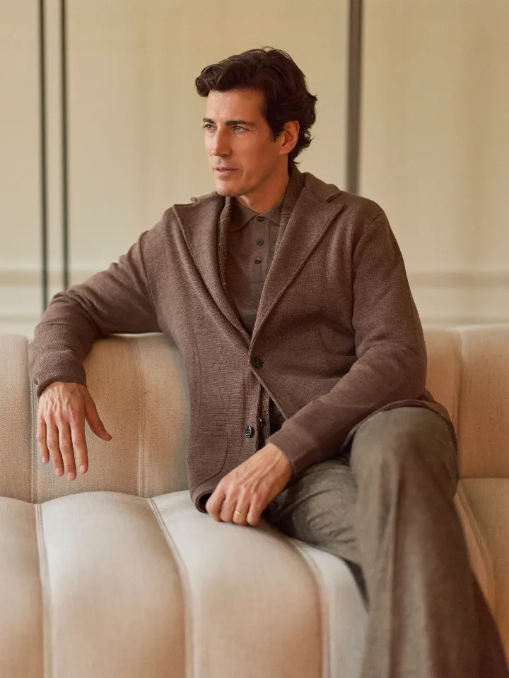 Sand Menswear Milano Milano cardigan knit cammello