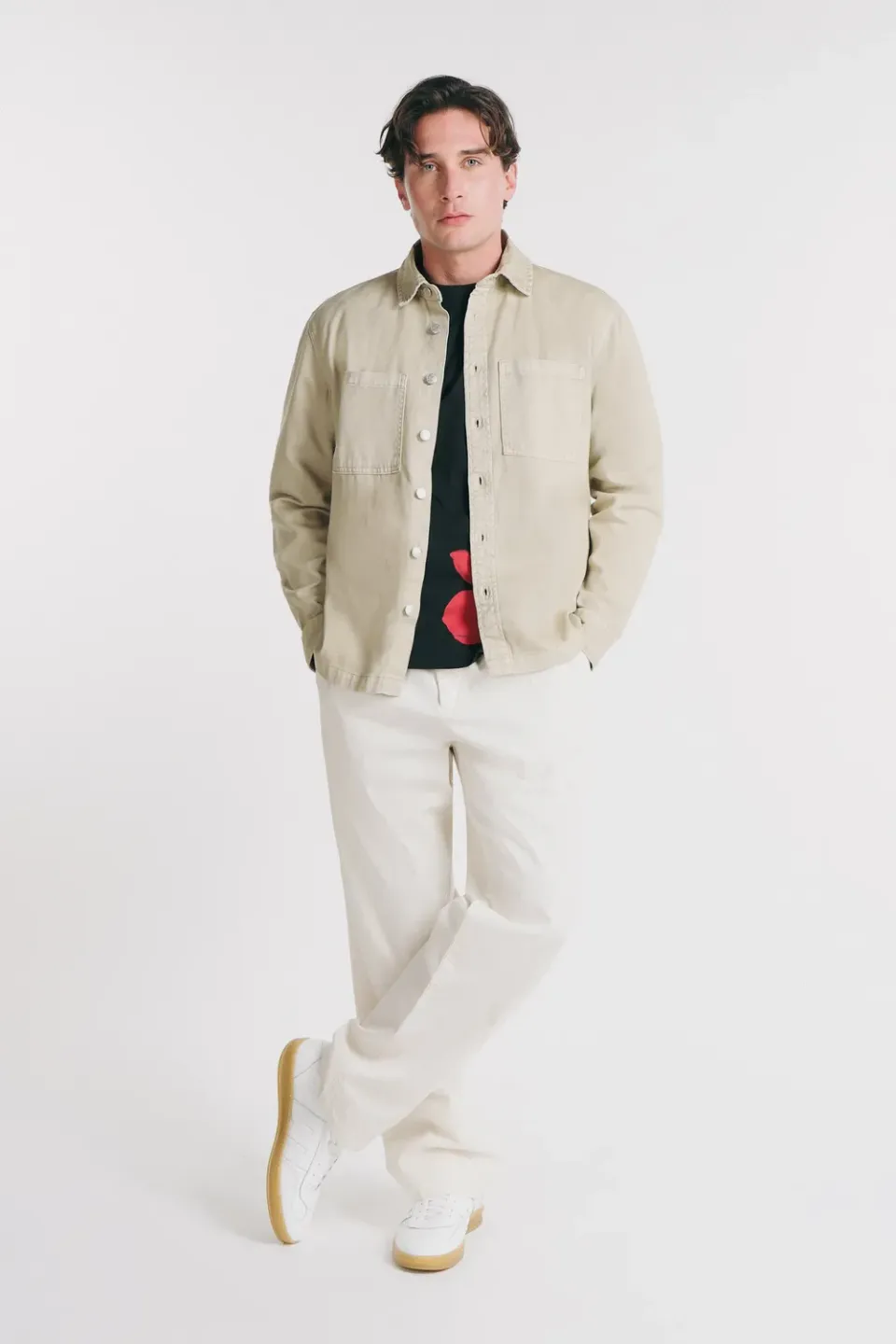 Sonny Bono Overshirt Cotone Beige Giacca Mezza Stagione