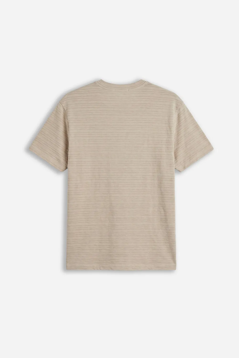 Sonny Bono T-shirt girocollo beige trama rilievo cotone