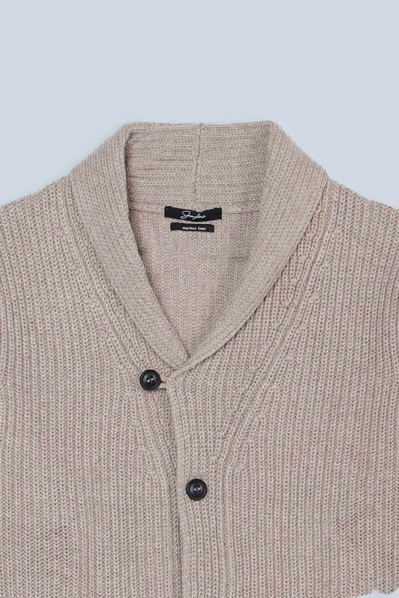 Sonny Bono Sciallato cardigan sasso con bottoni