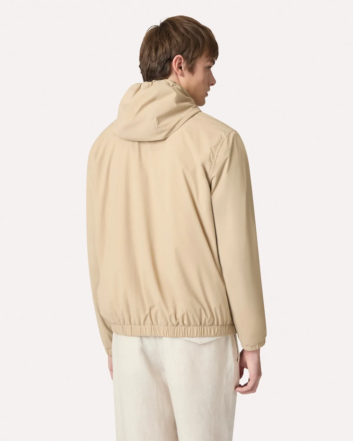 Lardini giubbino tecnico nylon cammello cappuccio