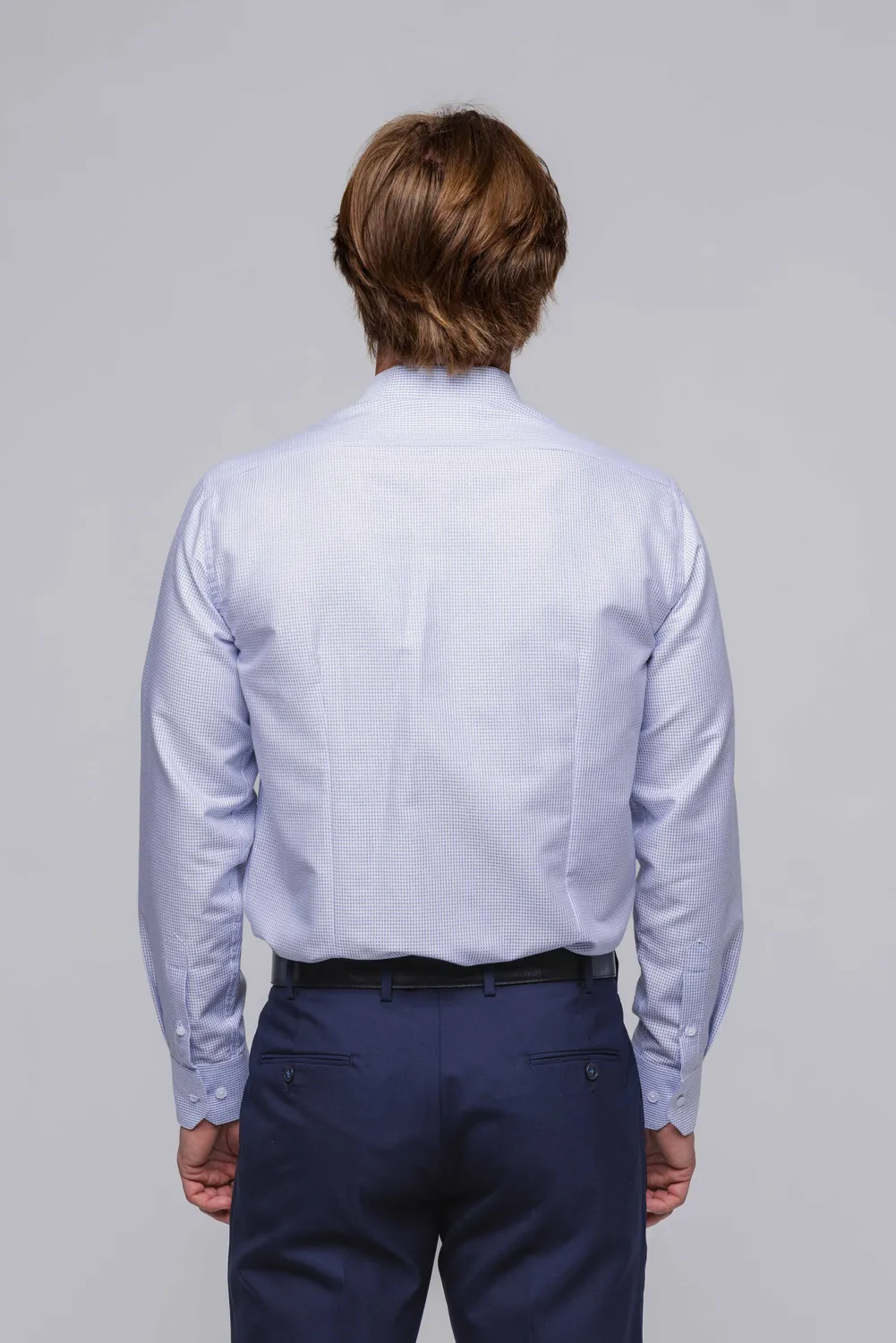 Alain Delon Extra Slim Fit camicia bianca righe blu