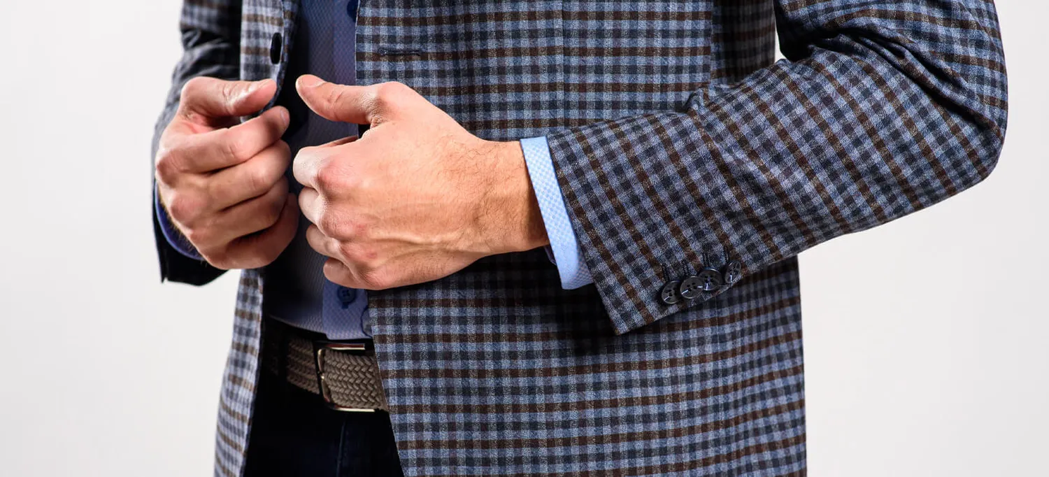 Alain Delon Giacca Quadri Slim Fit Lana Foderata