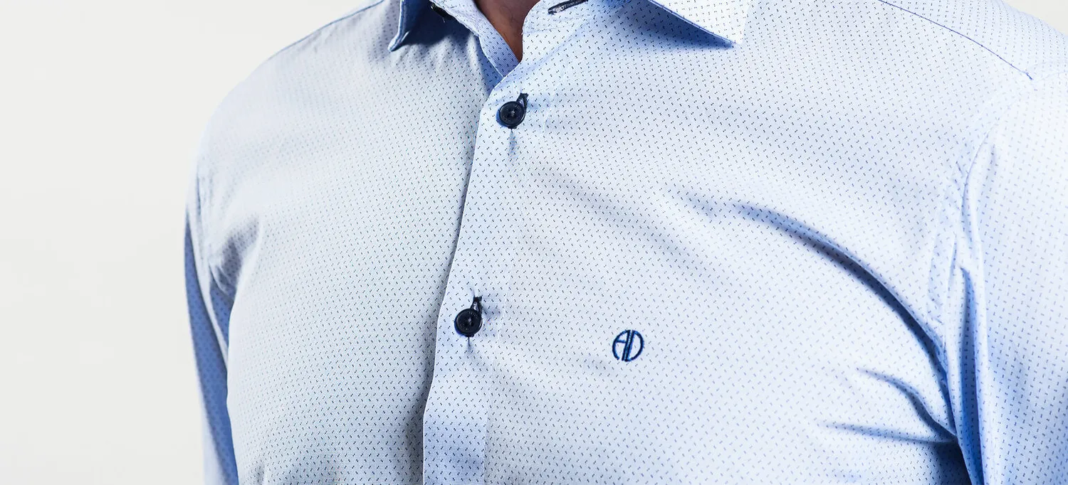 Alain Delon Extra Slim Fit camicia blu quadretti 44 cotone