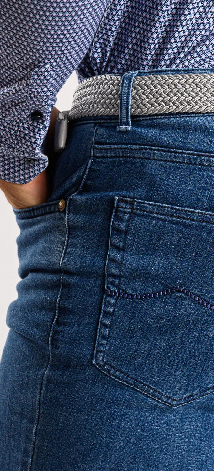 Alain Delon Jeans Blu Slim Fit Cotone Elasticizzato