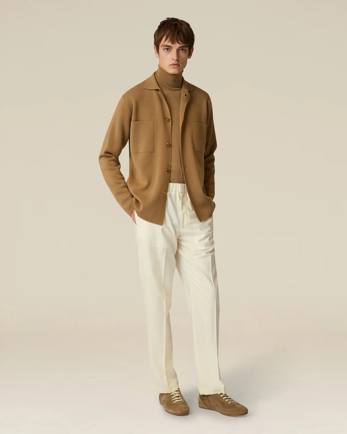 Lardini dolcevita cammello merino superfine 120's