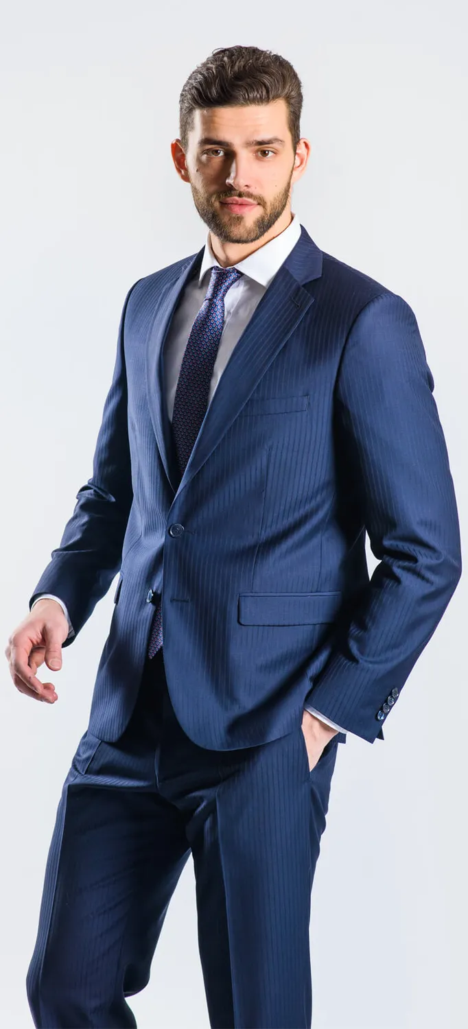 Alain Delon Limited Edition abito blu lana Super 140s 28