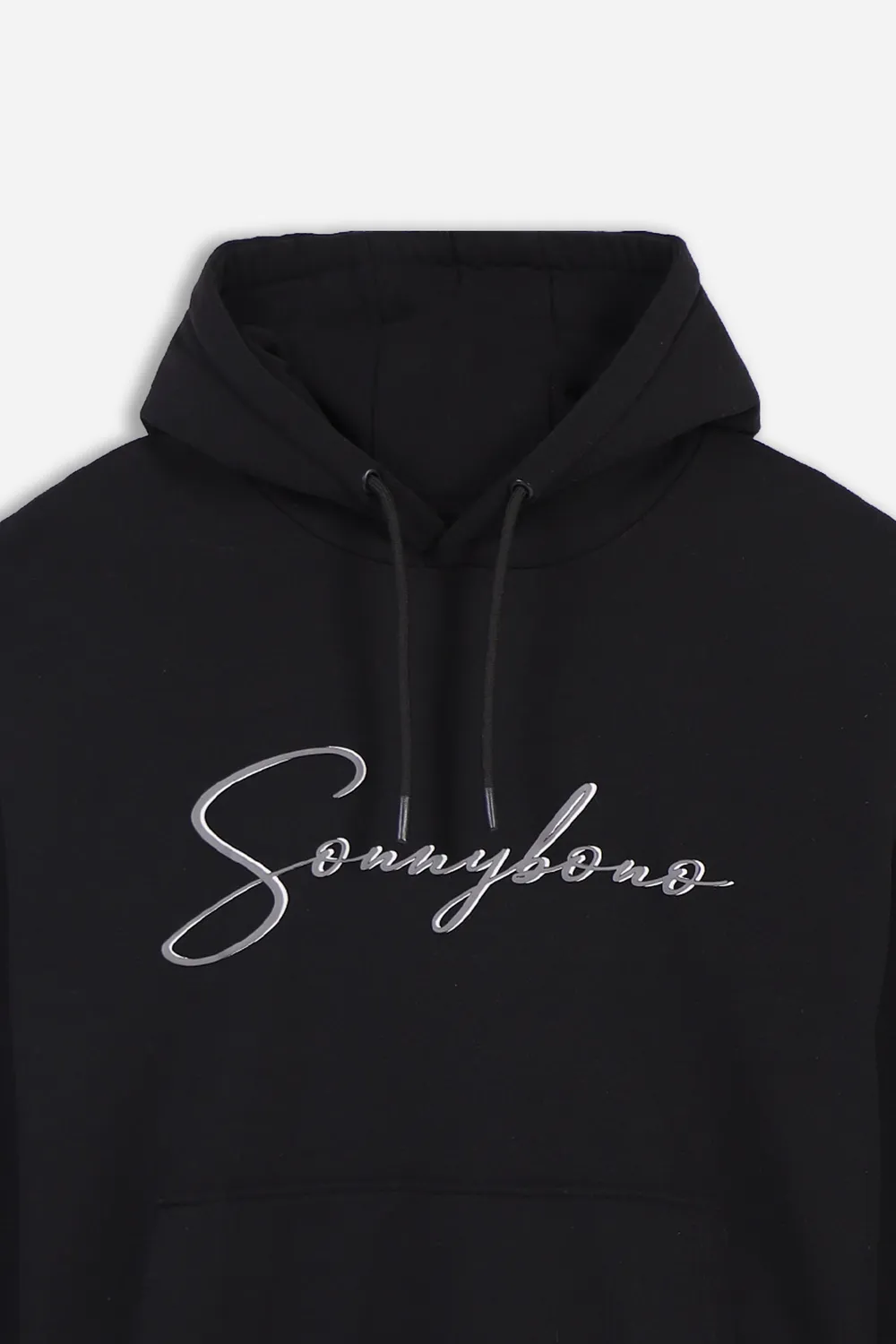 Sonny Bono Felpa Cappuccio Marsupio Nero Logo Ricamato