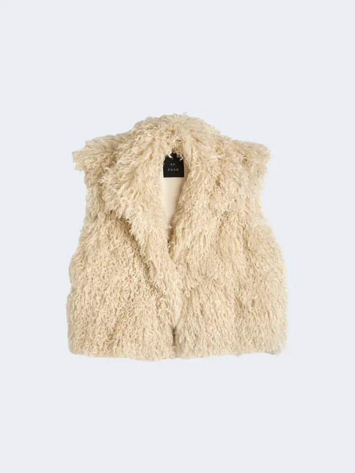 Sand Menswear 7484 Sumi gilet ecopelliccia bianco