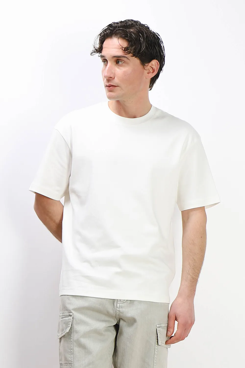 Sonny Bono T-Shirt Girocollo Over Fit Gesso Ampia