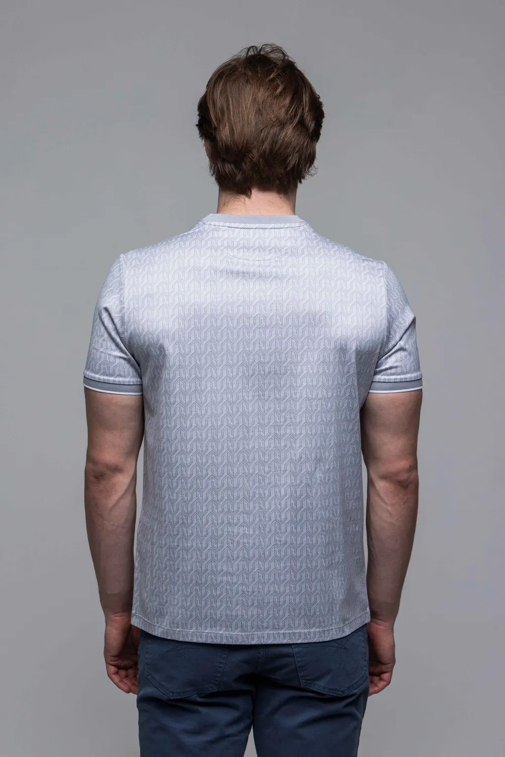 Alain Delon T-shirt Grigia Cotone Tono su Tono