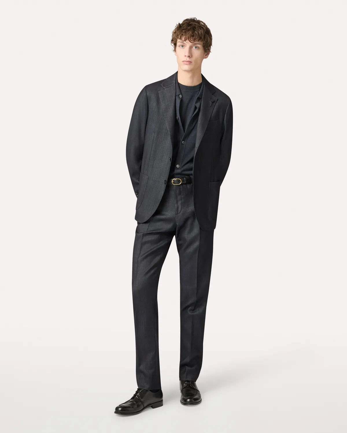 Lardini pantalone blu senza pieghe effetto denim