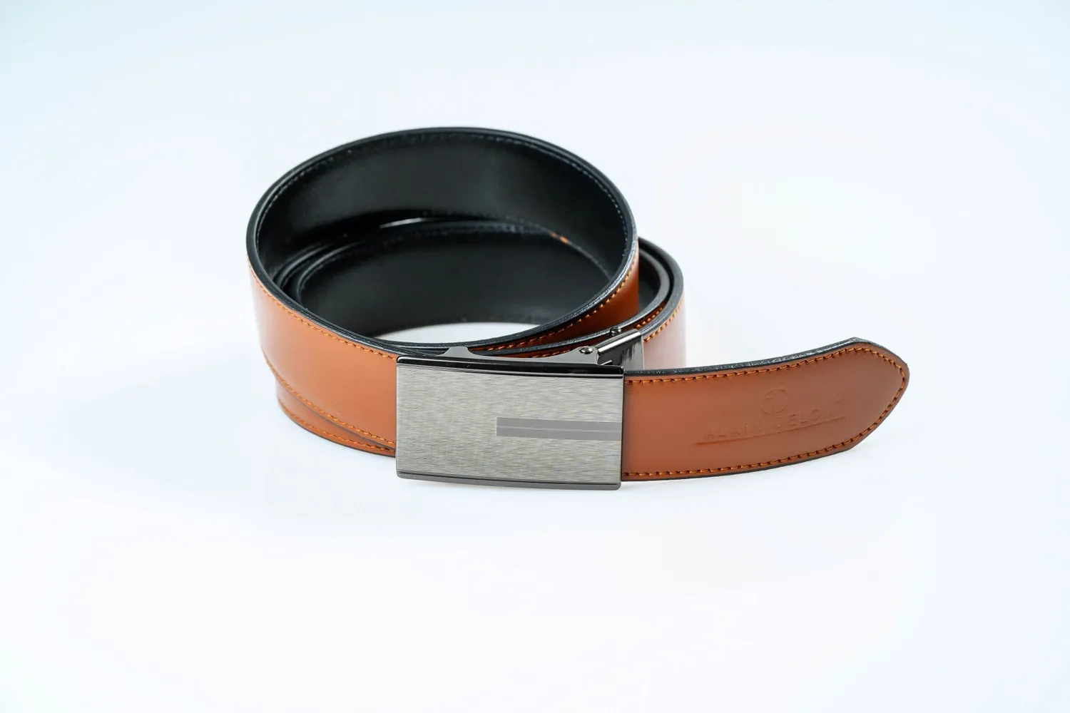 Alain Delon Cintura Pelle Reversibile 110 cm Fibbia