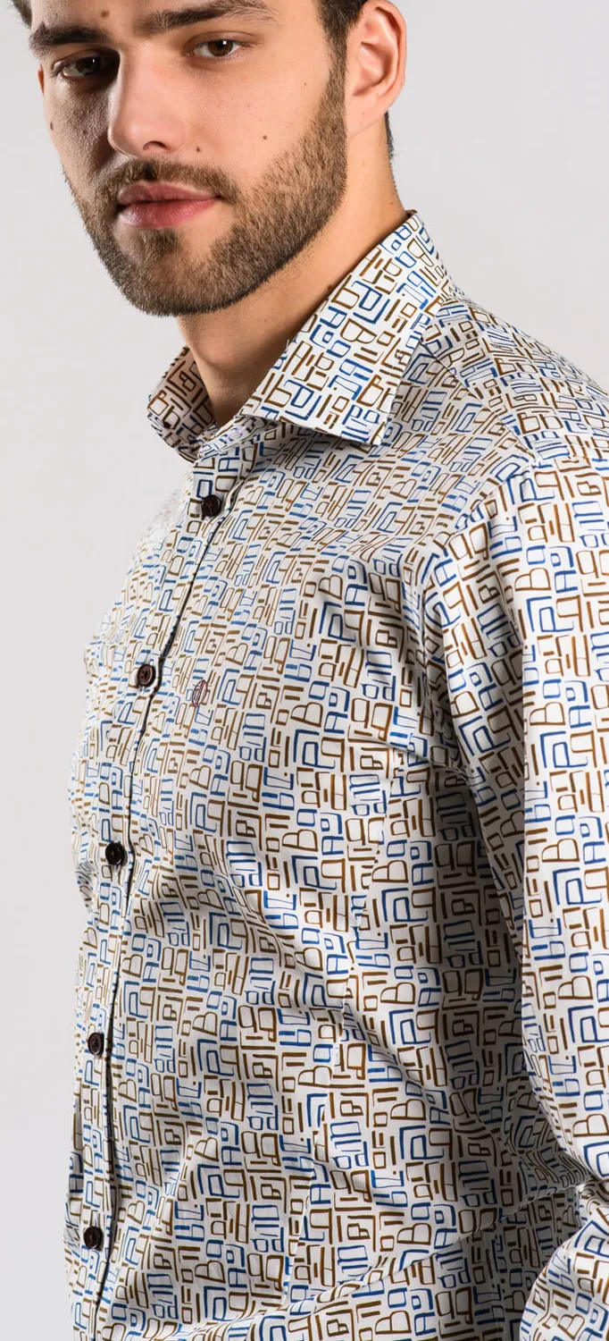 Alain Delon Camicia Casual Cotone Slim Fit Uomo 39
