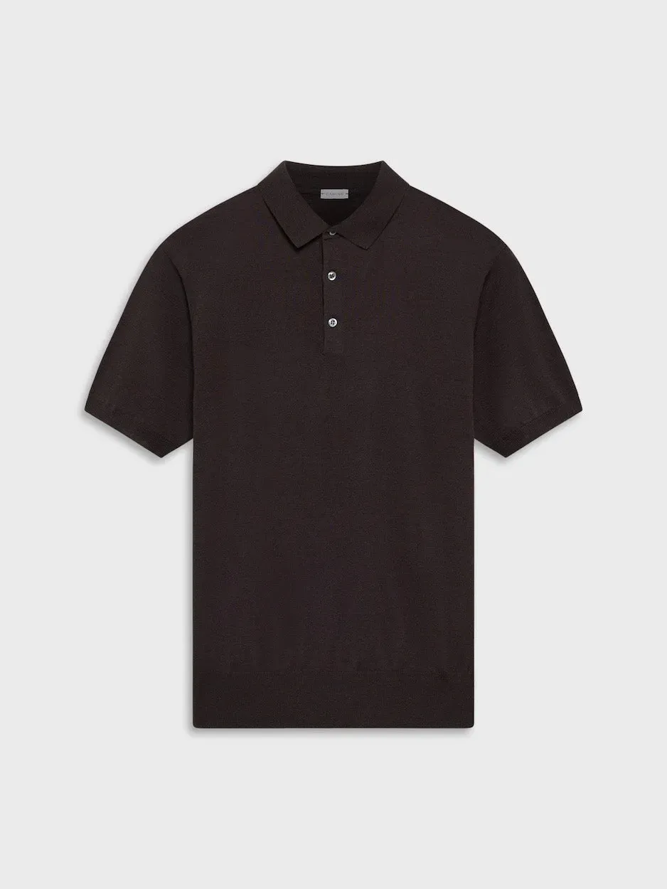 Caruso Butterfly polo maniche corte marrone seta cotone