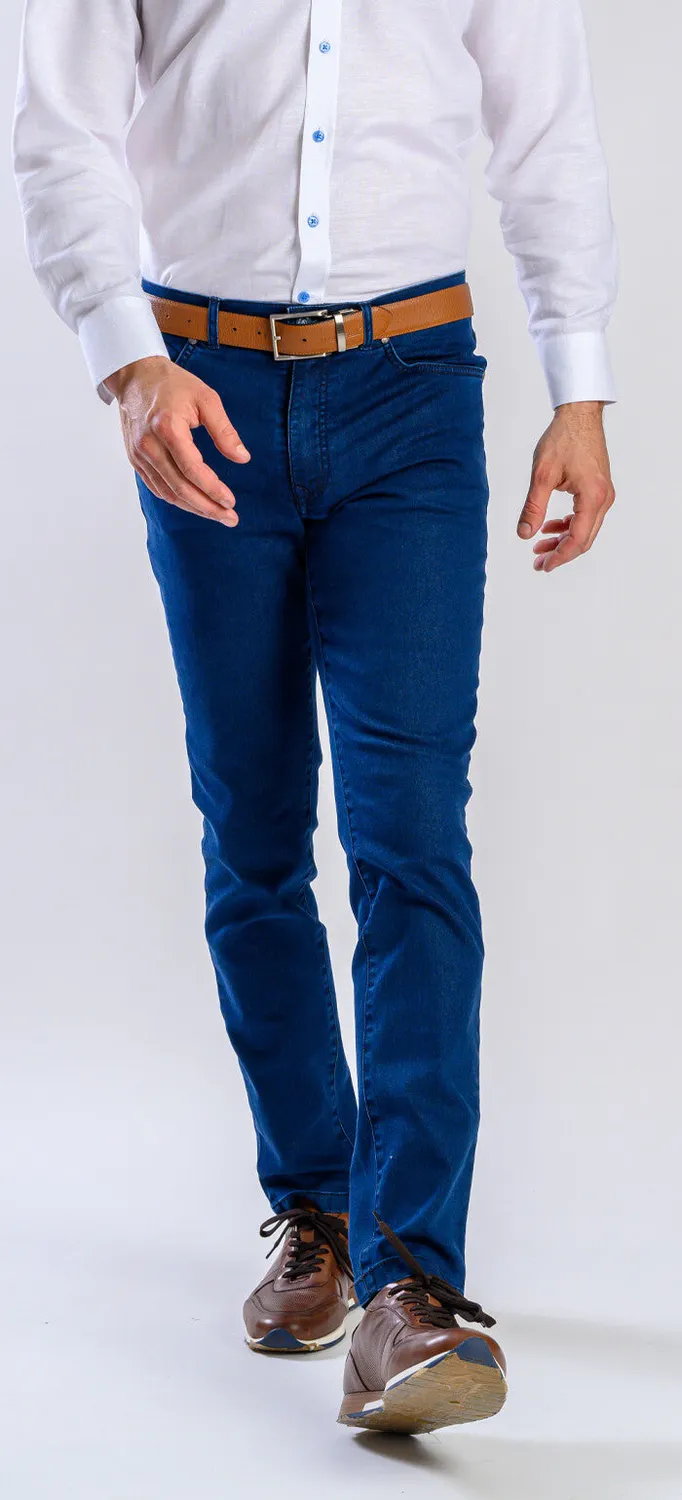 Alain Delon jeans slim fit blu scuro elasticizzati