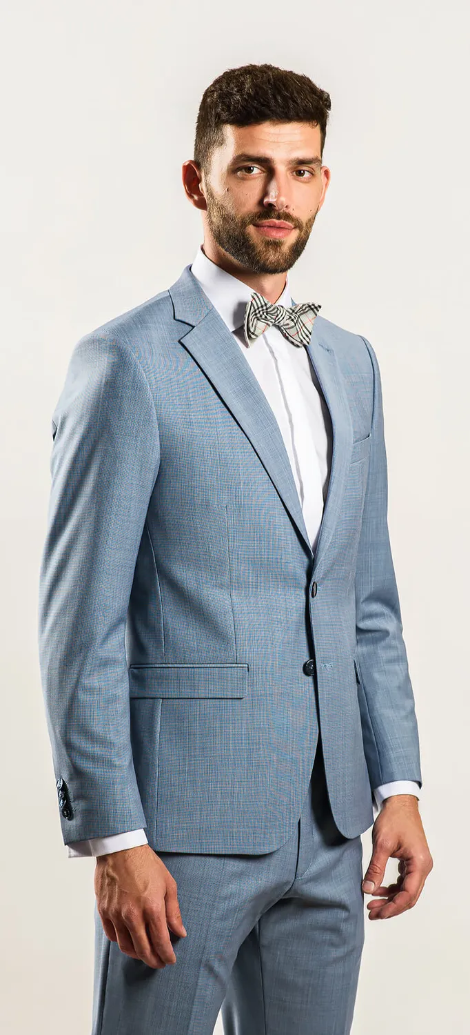 Alain Delon wedding abito azzurro slim stretch 27