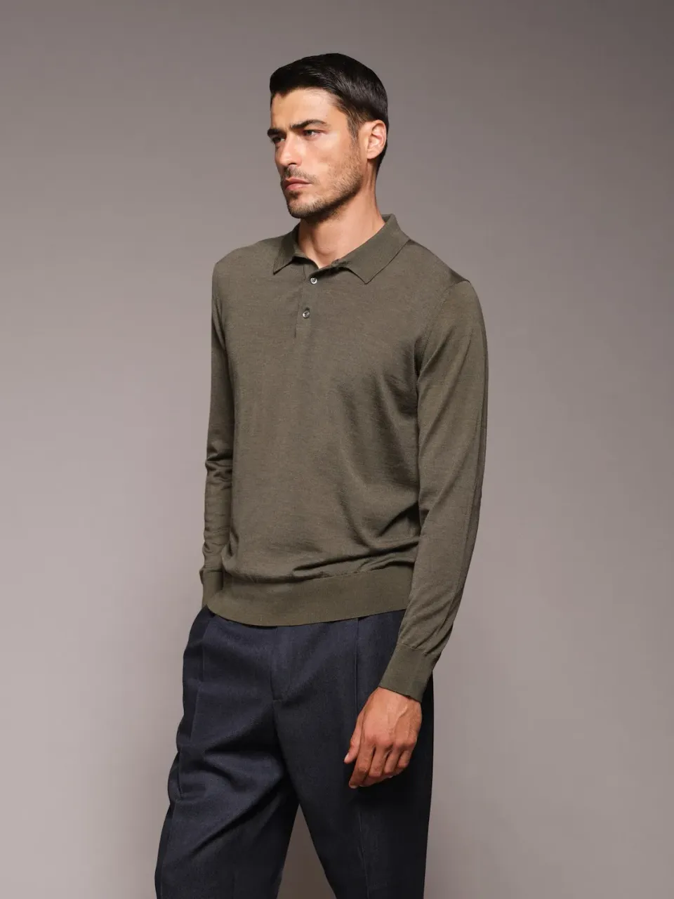Caruso Butterfly polo lana seta cashmere verde
