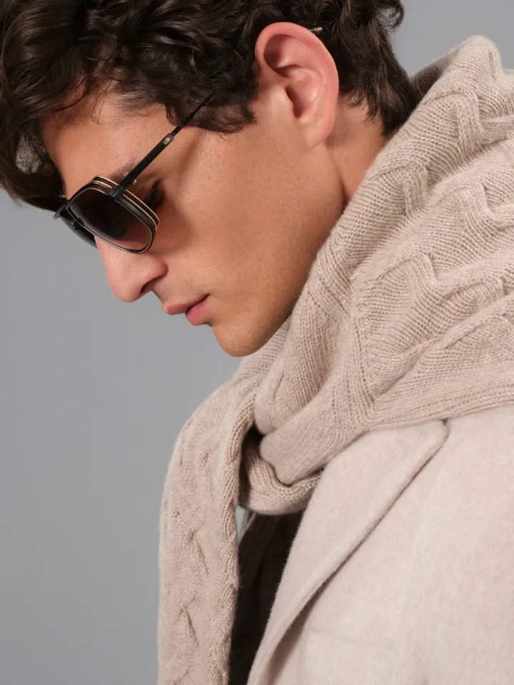 Sand Menswear Sultan cappotto lungo alpaca beige
