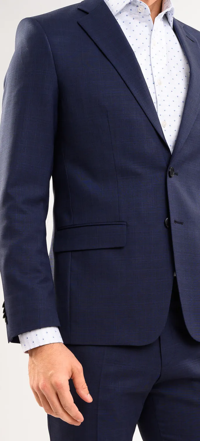 Alain Delon Slim Fit abito blu navy taglia 30 elasticizzato