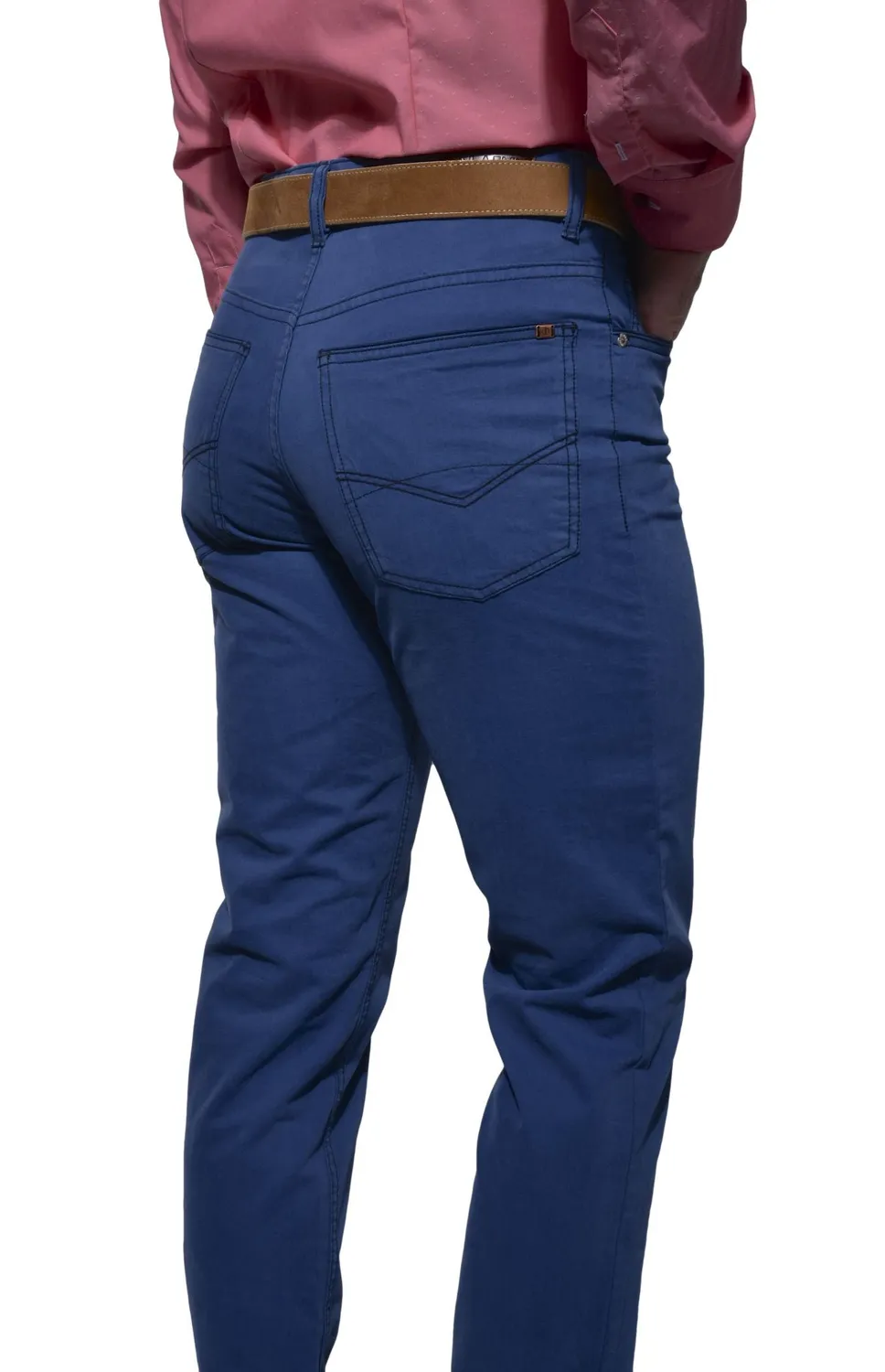 Alain Delon Blu pantalone 5 tasche slim fit elastane